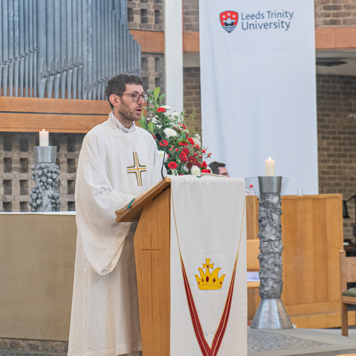 Deacon Marc Pitson a former student of the university.