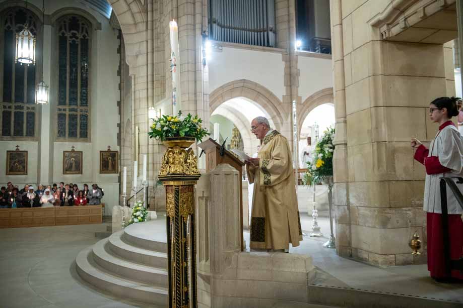 Deacon Joseph Cortis sang the Exsultet – the Hymm of Easter Praise.