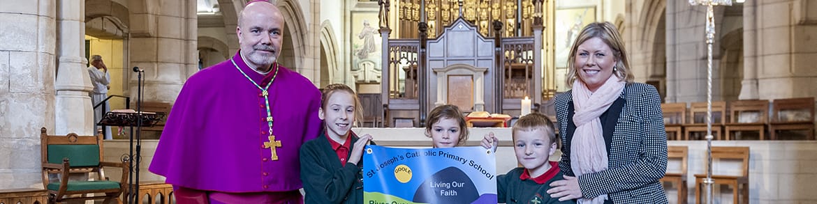 Professional Portrait Photographer Bishop Marcus with young people of the Diocese